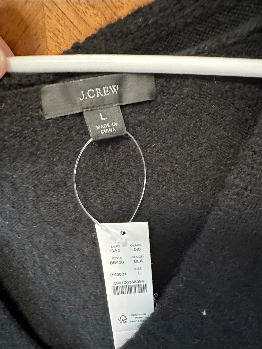 NWT J. Crew Black V-Neck Wool Blend Sweater